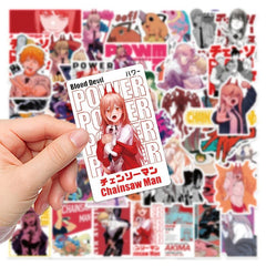 50pcs Anime Chainsaw Man Series Waterproof Stickers DIY Creative Toys