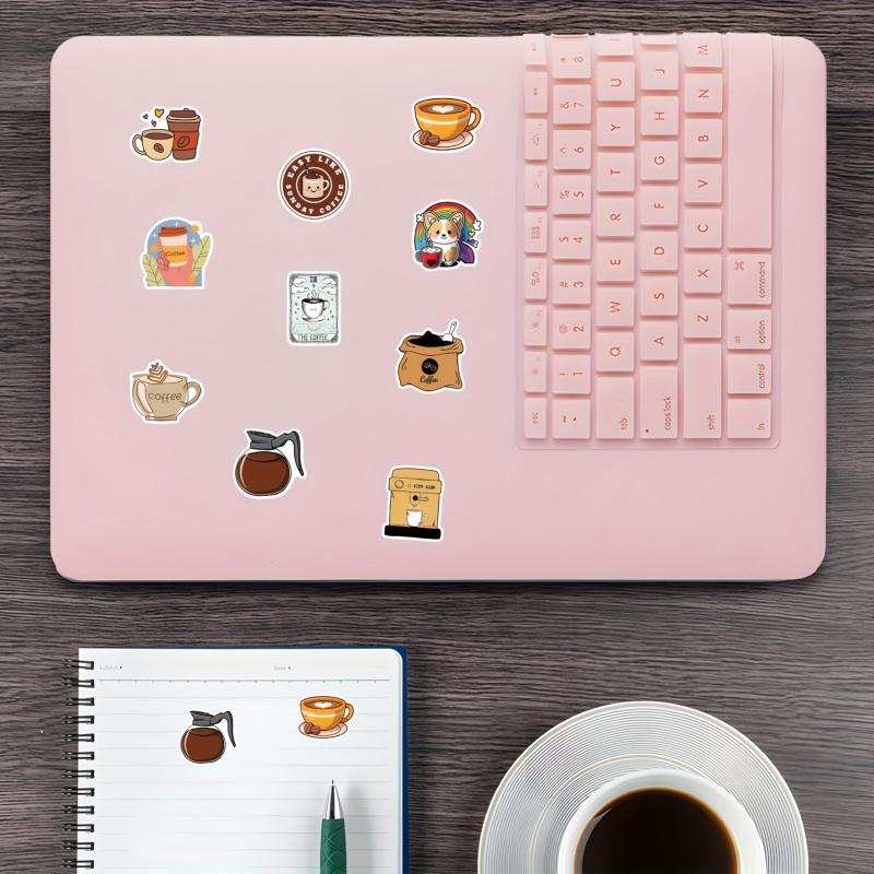 500pcs Coffee Sticker Roll for Parties & Accessorizing