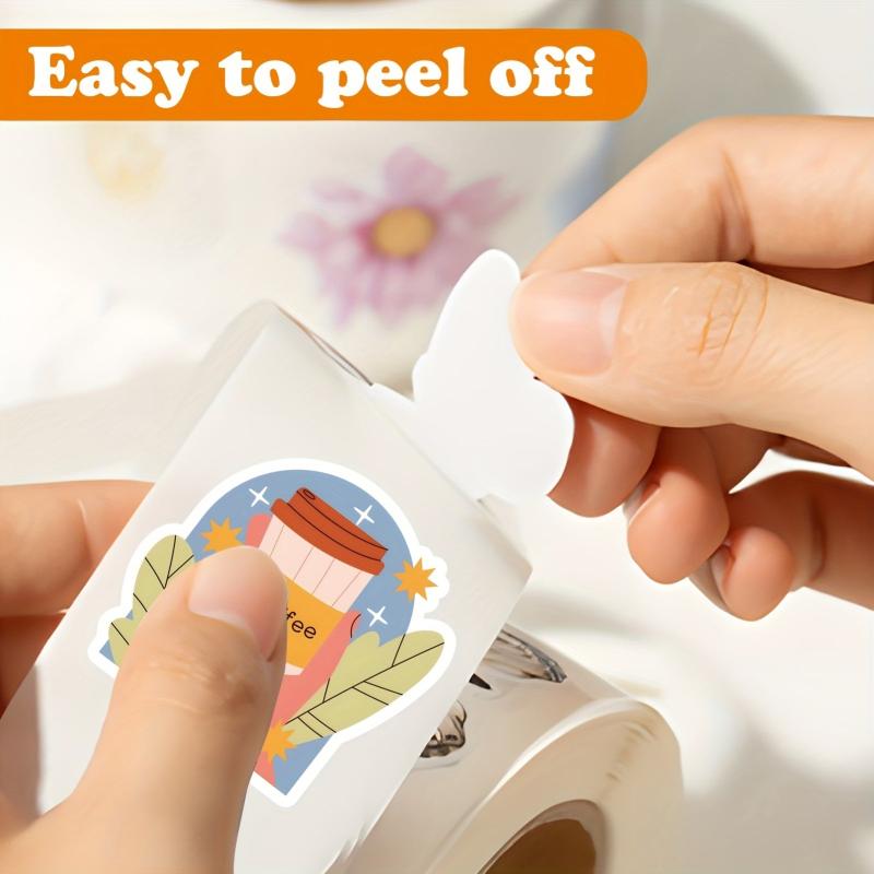 500pcs Coffee Sticker Roll for Parties & Accessorizing