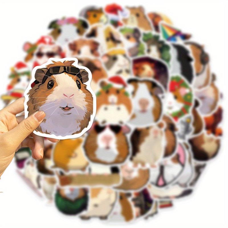 50pcs Guinea Pig Waterproof Graffiti Stickers, Motorcycle Laptop Helmet Decor