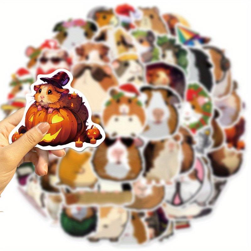 50pcs Guinea Pig Waterproof Graffiti Stickers, Motorcycle Laptop Helmet Decor