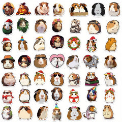 50pcs Guinea Pig Waterproof Graffiti Stickers, Motorcycle Laptop Helmet Decor
