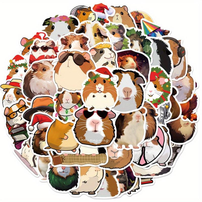 50pcs Guinea Pig Waterproof Graffiti Stickers, Motorcycle Laptop Helmet Decor