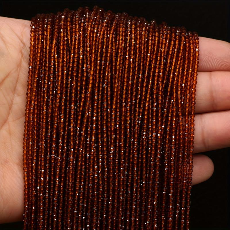 Red Brown Pointed Crystal Stone Beads 14.96 inch