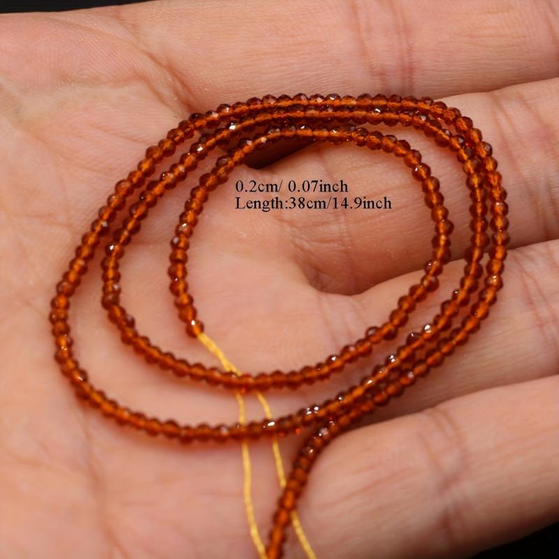 Red Brown Pointed Crystal Stone Beads 14.96 inch