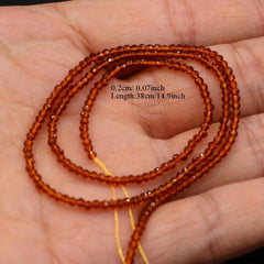 Red Brown Pointed Crystal Stone Beads 14.96 inch
