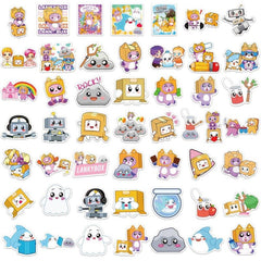 50 Sheets Cat Sticker Set for Laptop Scrapbooking Waterproof Toy Gift