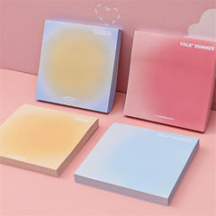 50pcs Egg Yellow Gradient Solid Sticky Notes for Office Memo Paper
