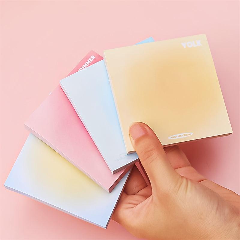 50pcs Egg Yellow Gradient Solid Sticky Notes for Office Memo Paper