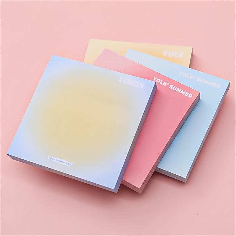 50pcs Egg Yellow Gradient Solid Sticky Notes for Office Memo Paper