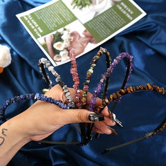 Natural Crystal Headband Bride Fairy Style Women Girls Casual Party Decors Gift
