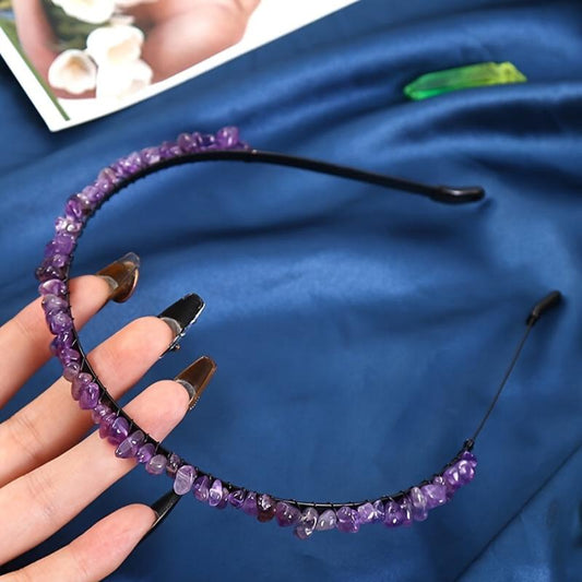 Natural Crystal Headband Bride Fairy Style Women Girls Casual Party Decors Gift