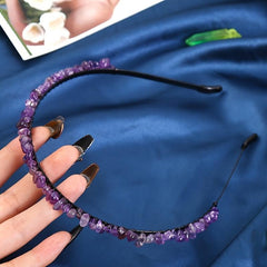 Natural Crystal Headband Bride Fairy Style Women Girls Casual Party Decors Gift