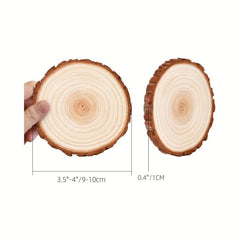 20pcs Natural Wood Slices With Bark 8-10 Cm DIY Craft Kit Coasters Ornaments