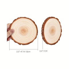 20pcs Natural Wood Slices With Bark 8-10 Cm DIY Craft Kit Coasters Ornaments