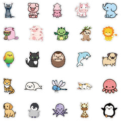 50 PCS Colorful Animal Vinyl Waterproof Stickers for Teens Girls Kids