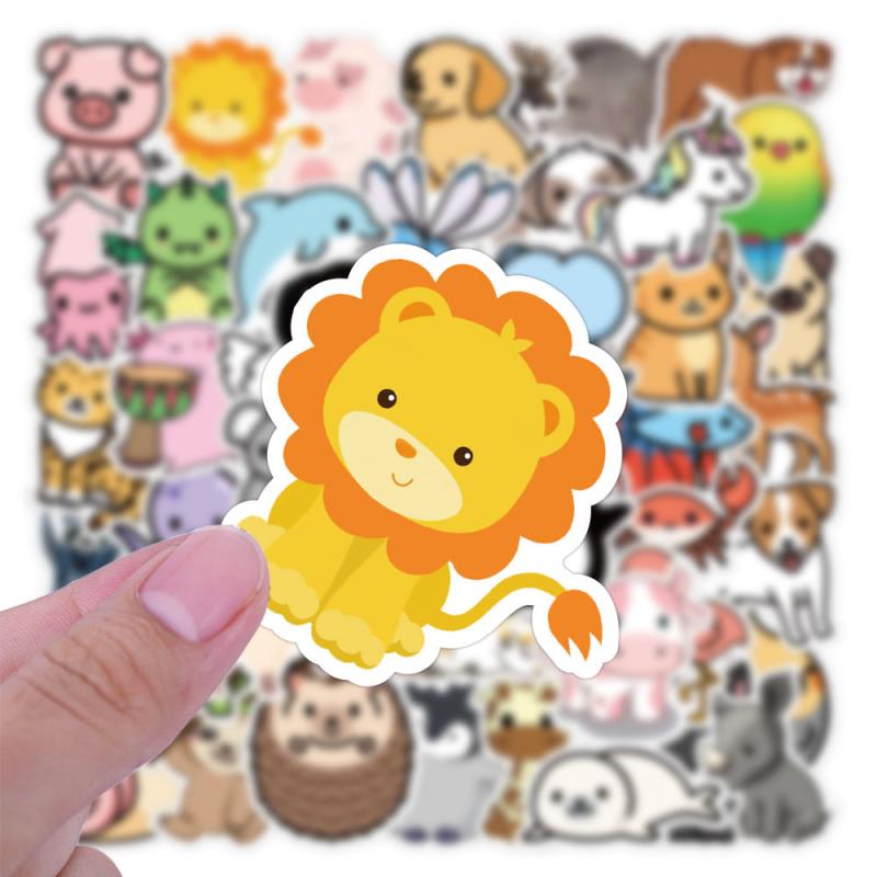 50 PCS Colorful Animal Vinyl Waterproof Stickers for Teens Girls Kids