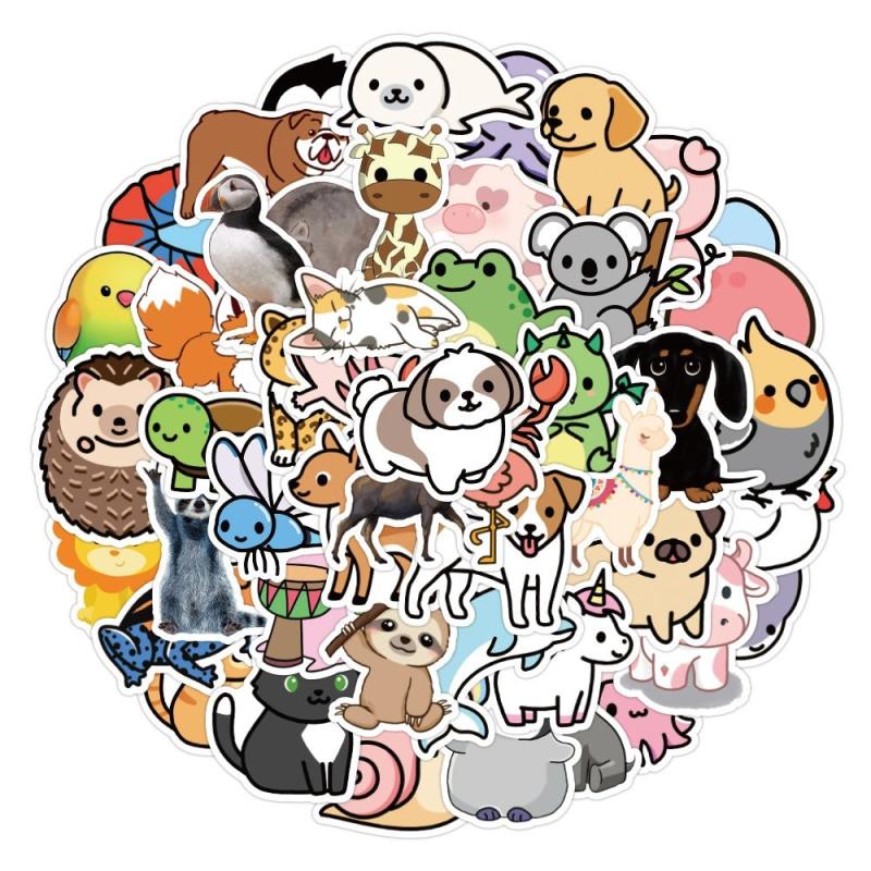 50 PCS Colorful Animal Vinyl Waterproof Stickers for Teens Girls Kids