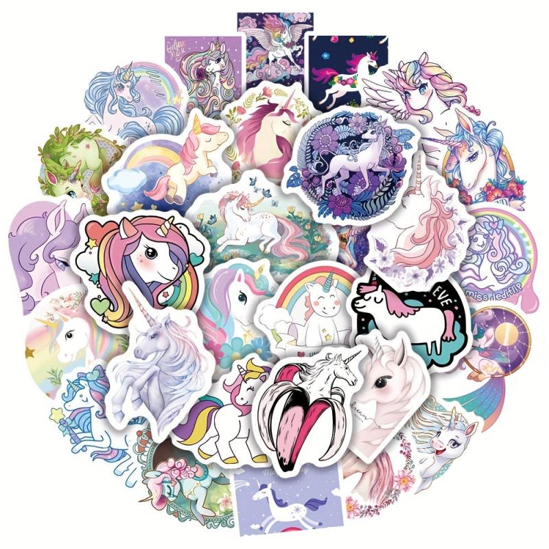 50pcs Unicorn Stickers for Kids Teens & Adults Phones Hydroflasks Laptops