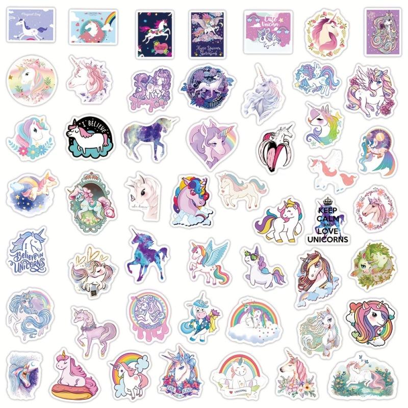 50pcs Unicorn Stickers for Kids Teens & Adults Phones Hydroflasks Laptops