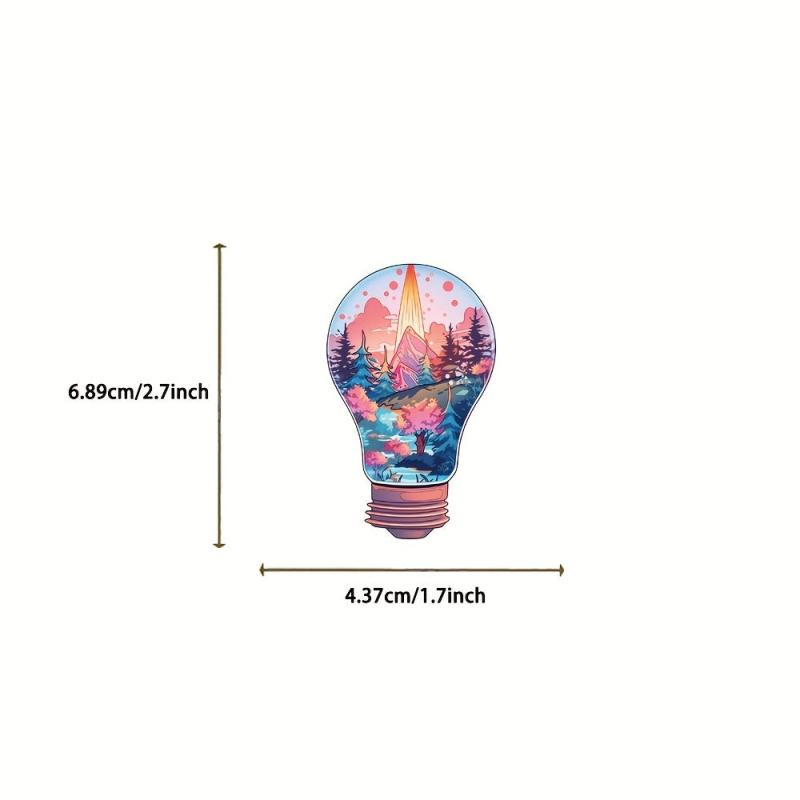 50pcs Light Bulb World Waterproof Stickers for Guitar Notebook Luggage DIY