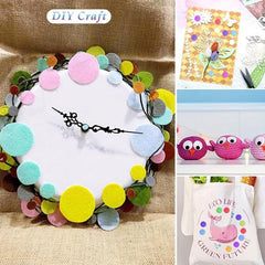100pcs Mixed Circular Felt Pads for DIY Sewing Adhesive - 2 inch