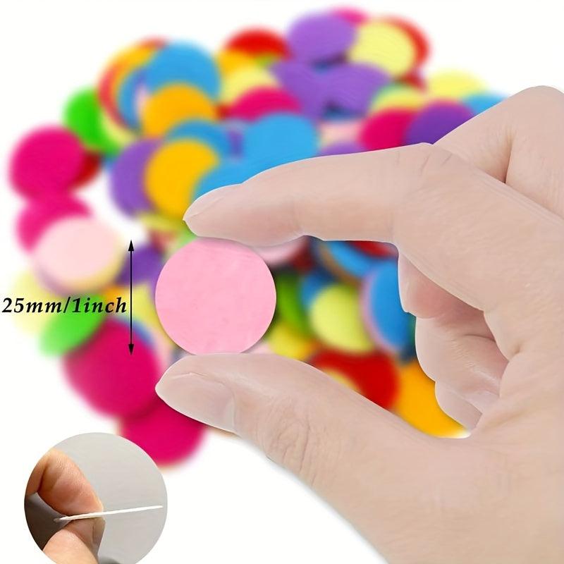100pcs Mixed Circular Felt Pads for DIY Sewing Adhesive - 2 inch