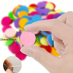 100pcs Mixed Circular Felt Pads for DIY Sewing Adhesive - 2 inch
