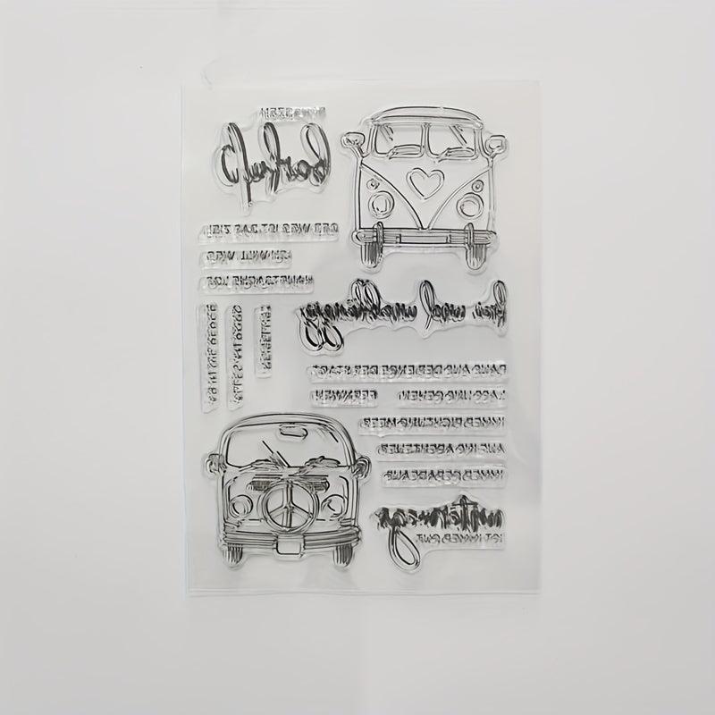 English Car DIY Decoration Transparent Seal Scrapbook Finished Stamp
