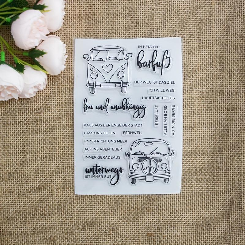 English Car DIY Decoration Transparent Seal Scrapbook Finished Stamp
