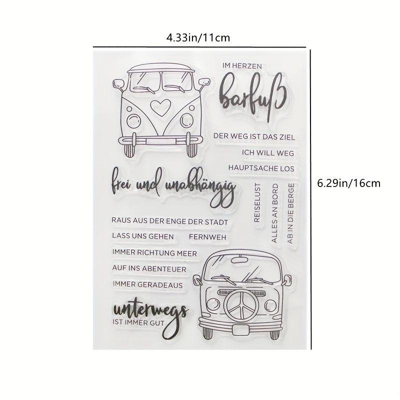 English Car DIY Decoration Transparent Seal Scrapbook Finished Stamp