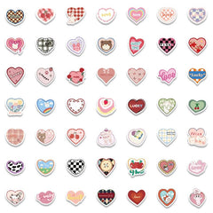 100 Sweetheart Style Heart Waterproof Stickers