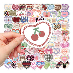 100 Sweetheart Style Heart Waterproof Stickers