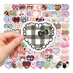 100 Sweetheart Style Heart Waterproof Stickers