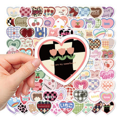 100 Sweetheart Style Heart Waterproof Stickers