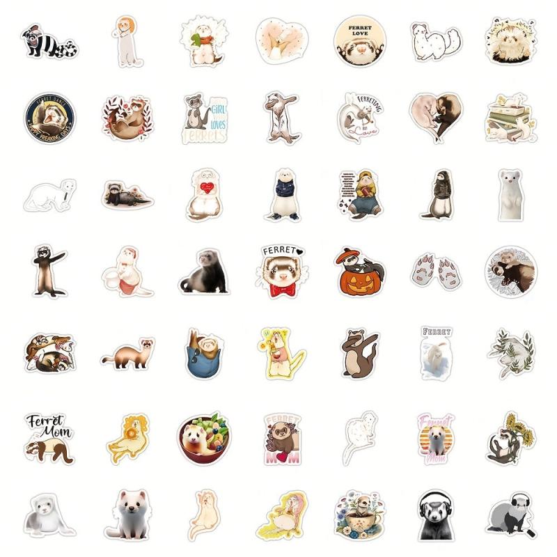 53pcs Ferret Vinyl Stickers Waterpr...