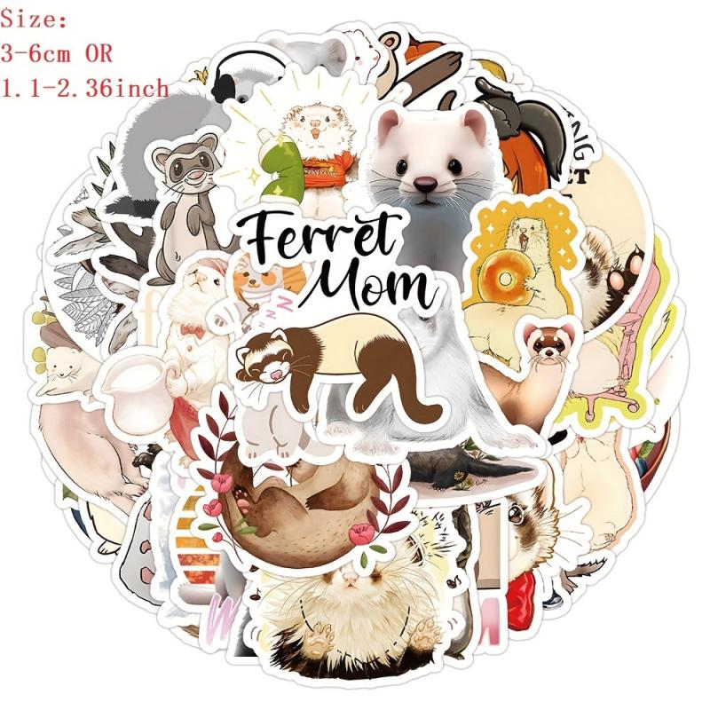 53pcs Ferret Vinyl Stickers Waterpr...