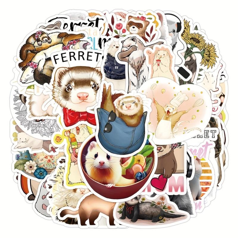 53pcs Ferret Vinyl Stickers Waterpr...