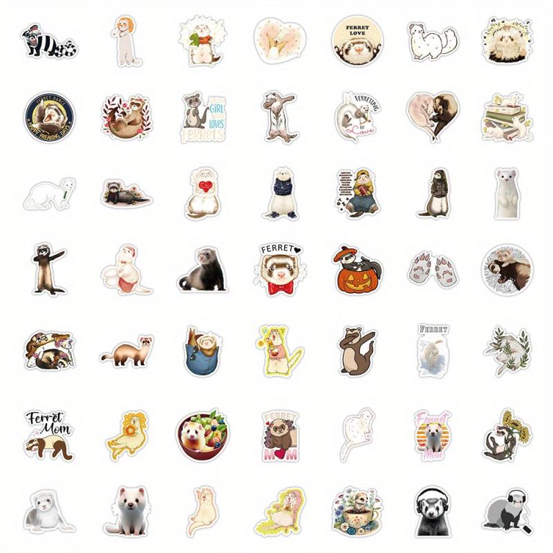 53pcs Ferret Vinyl Stickers Waterpr...