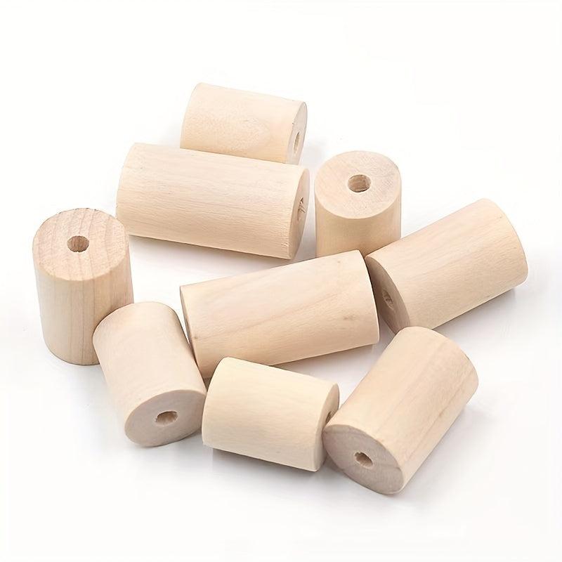 10pcs 20MM Log Wood Cylinder Bag Clothing Necklace Accessories