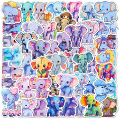 50pcs Elephant Stickers Animals Waterproof DIY Water Bottle Laptop Phone