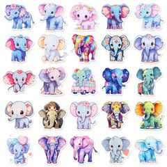 50pcs Elephant Stickers Animals Waterproof DIY Water Bottle Laptop Phone