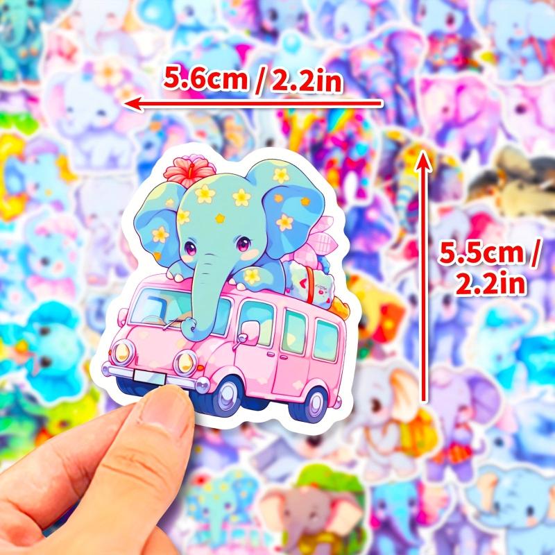 50pcs Elephant Stickers Animals Waterproof DIY Water Bottle Laptop Phone