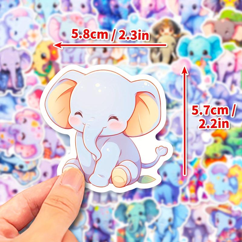 50pcs Elephant Stickers Animals Waterproof DIY Water Bottle Laptop Phone