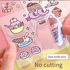 Cartoon Girl Heart Stickers for DIY Journals