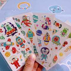 Cartoon Space Glow in the Dark Temporary Tattoo Stickers