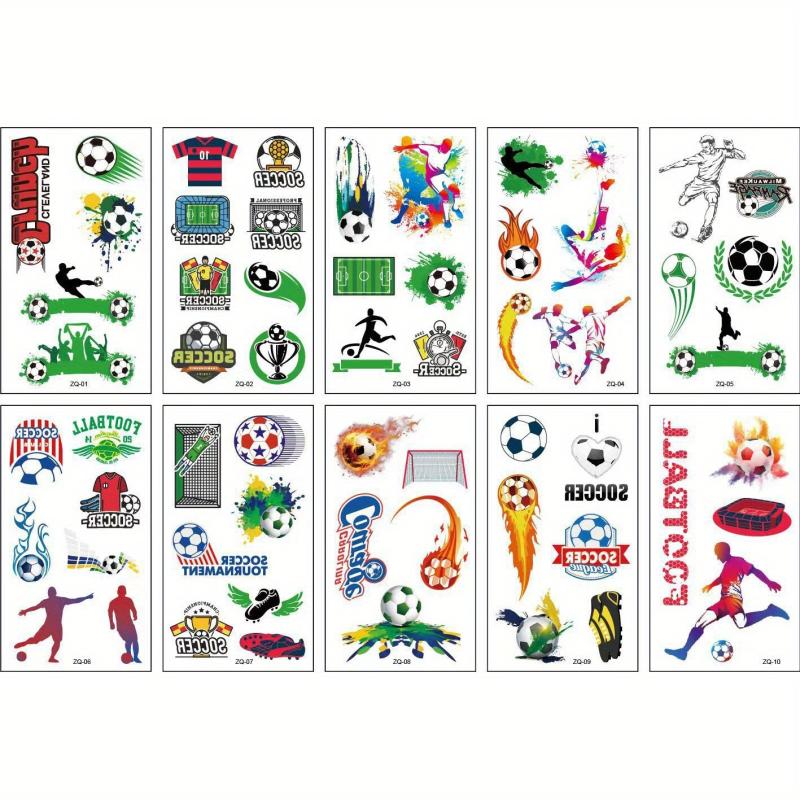 Football Temporary Tattoo Stickers Mini Cartoon Facial Stickers