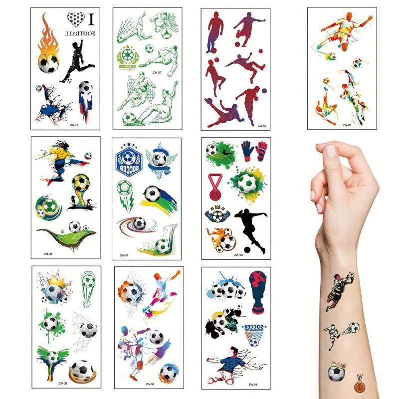 Football Temporary Tattoo Stickers Mini Cartoon Facial Stickers