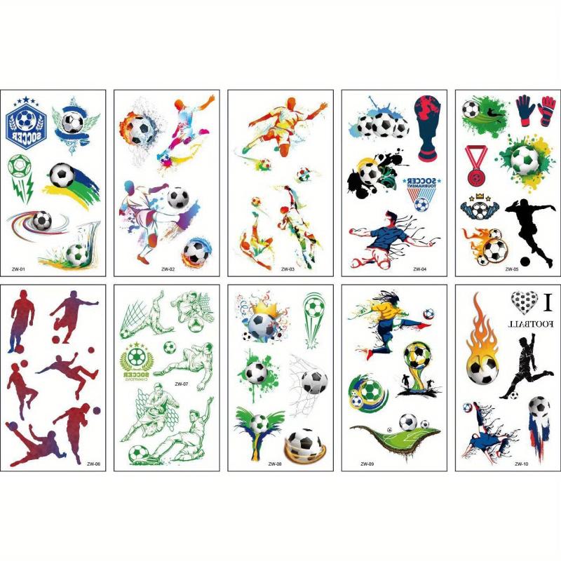 Football Temporary Tattoo Stickers Mini Cartoon Facial Stickers