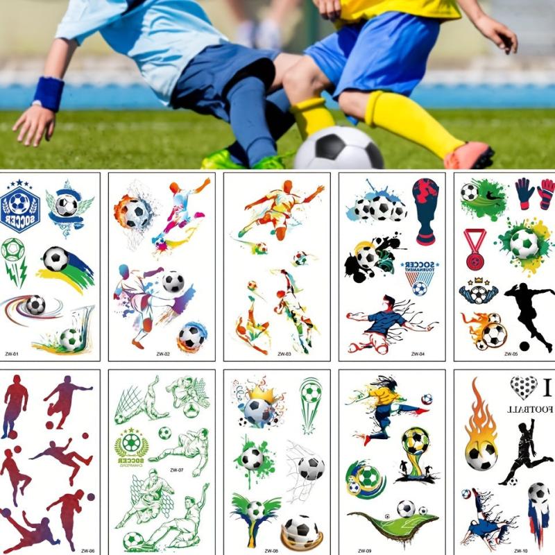 Football Temporary Tattoo Stickers Mini Cartoon Facial Stickers